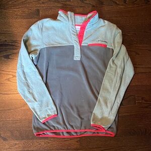 Columbia Women’s Quarter Zip in Teal and Pink